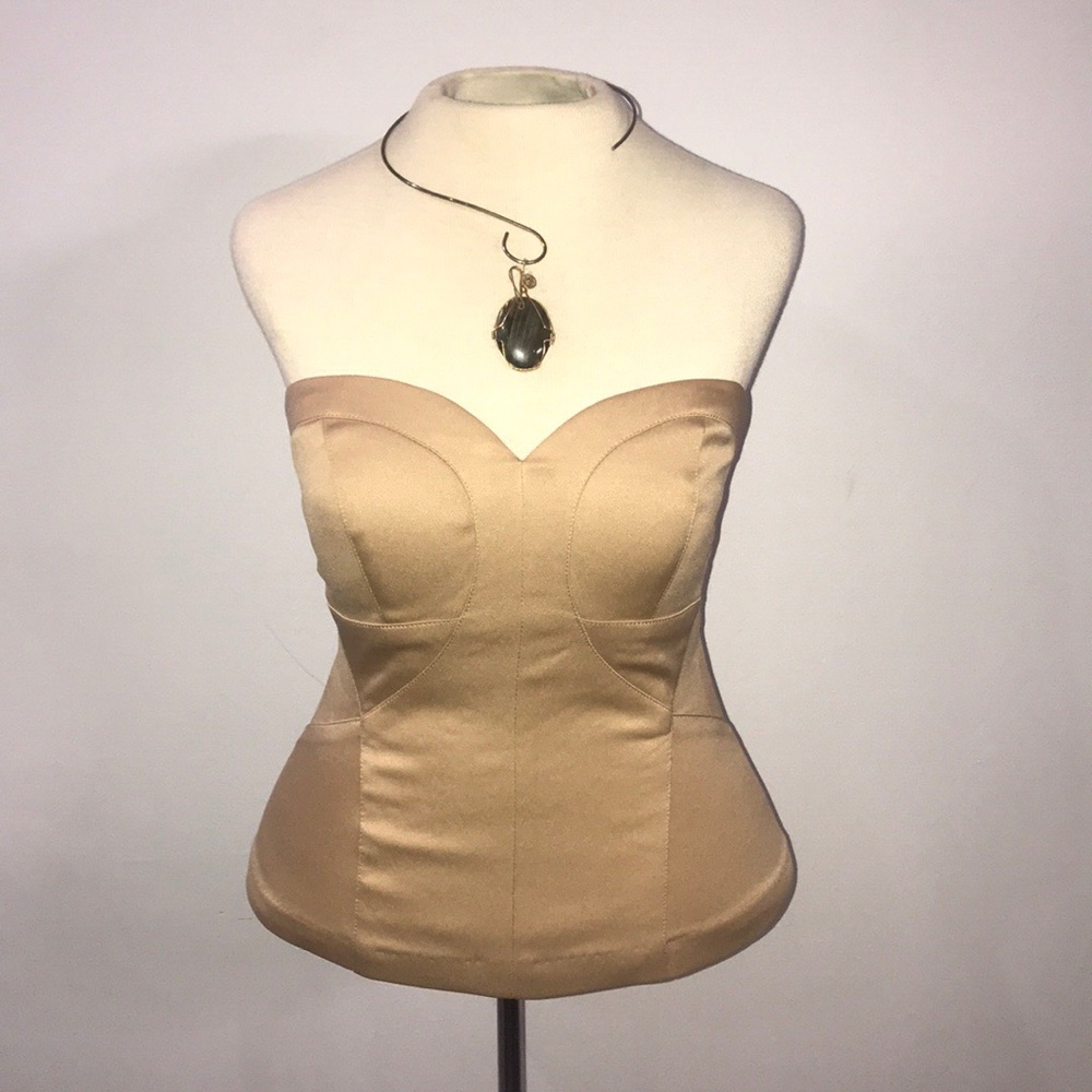 Champagne strapless top